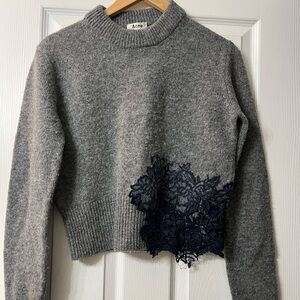 Make me an offer! 
Acne Studios Gray Sweater with Navy Lace Accent -Small